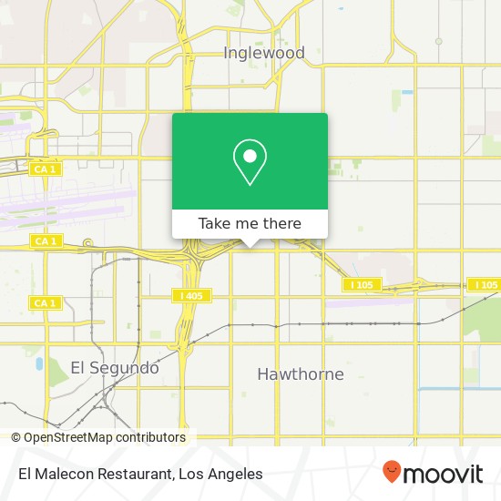 Mapa de El Malecon Restaurant, 4624 W Imperial Hwy Hawthorne, CA 90304