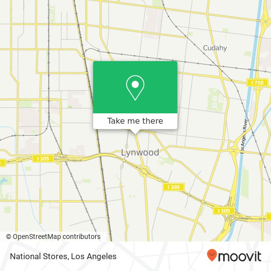 Mapa de National Stores, 10801 Long Beach Blvd Lynwood, CA 90262