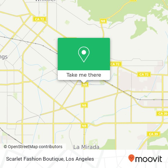 Mapa de Scarlet Fashion Boutique, 10729 La Mirada Blvd Whittier, CA 90604