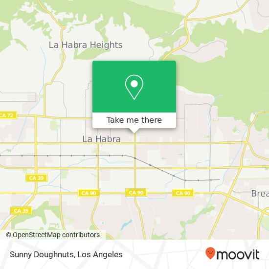 Mapa de Sunny Doughnuts, 301 N Harbor Blvd La Habra, CA 90631