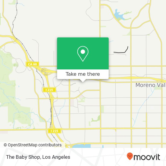 Mapa de The Baby Shop, Moreno Valley, CA 92553
