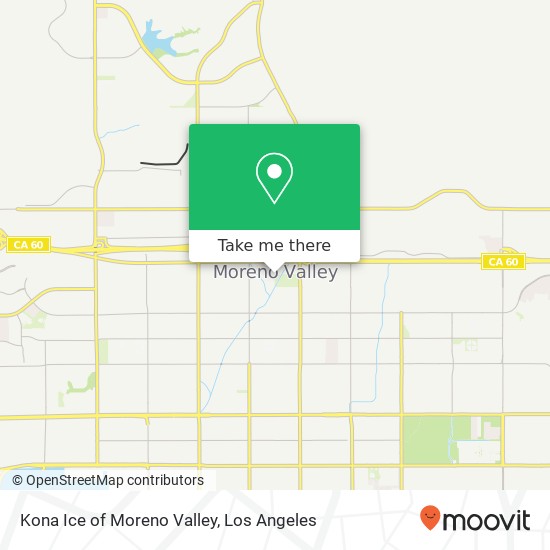 Mapa de Kona Ice of Moreno Valley, Moreno Valley, CA 92553