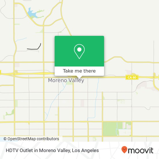 Mapa de HDTV Outlet in Moreno Valley, 25211 Sunnymead Blvd Moreno Valley, CA 92553