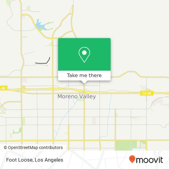 Mapa de Foot Loose, 12220 Perris Blvd Moreno Valley, CA 92557