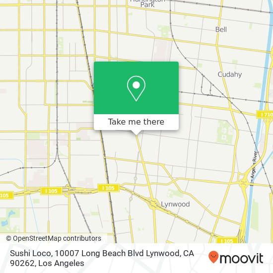 Mapa de Sushi Loco, 10007 Long Beach Blvd Lynwood, CA 90262