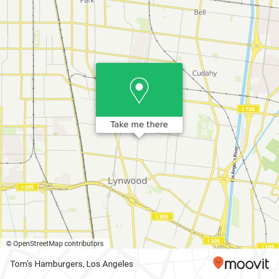 Mapa de Tom's Hamburgers, 10140 California Ave South Gate, CA 90280