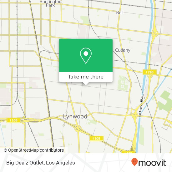 Mapa de Big Dealz Outlet, 3637 Tweedy Blvd South Gate, CA 90280