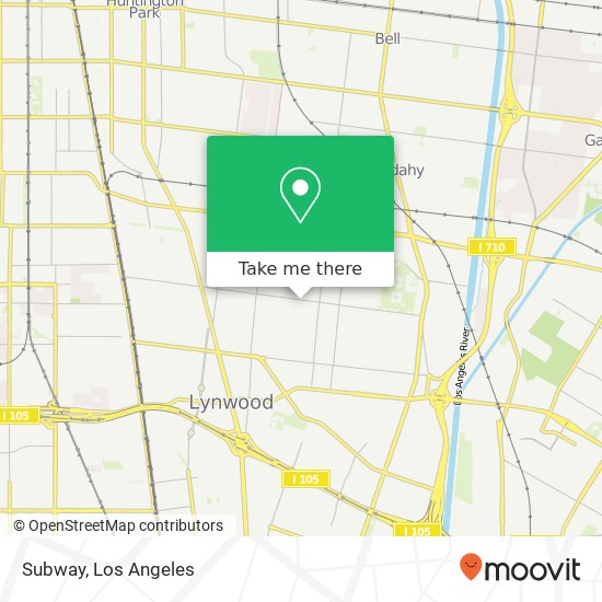 Mapa de Subway, 4070 Tweedy Blvd South Gate, CA 90280