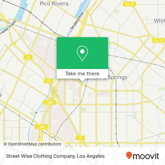 Mapa de Street Wise Clothing Company, 10036 Pioneer Blvd Santa Fe Springs, CA 90670