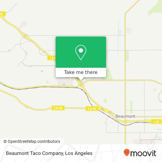 Mapa de Beaumont Taco Company, Oak Valley Village Cir Beaumont, CA 92223