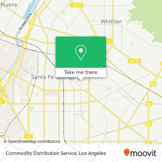 Mapa de Commodity Distribution Service, 10035 Painter Ave Santa Fe Springs, CA 90670