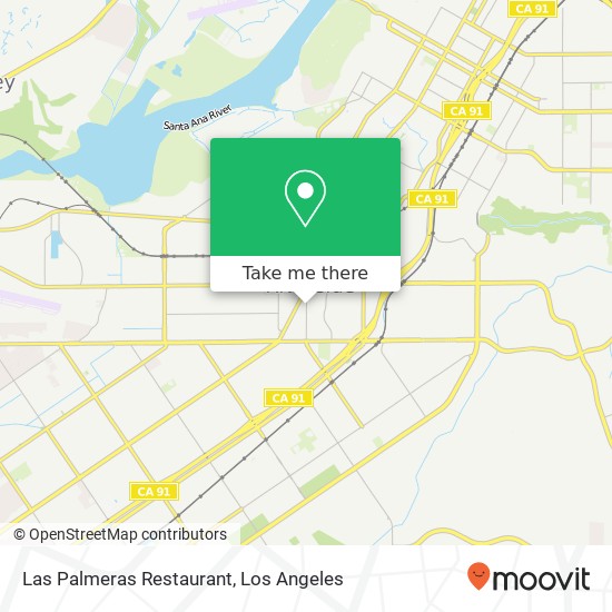 Mapa de Las Palmeras Restaurant, 6749 Brockton Ave Riverside, CA 92506