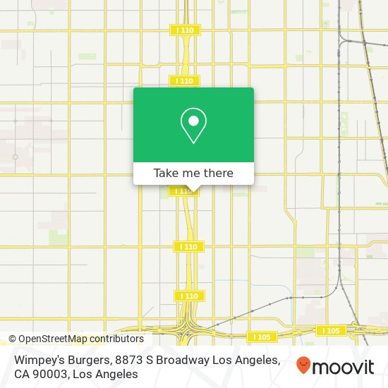 Mapa de Wimpey's Burgers, 8873 S Broadway Los Angeles, CA 90003