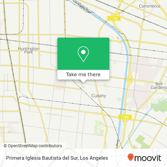 Mapa de Primera Iglesia Bautista del Sur, 4212 Clara St Cudahy, CA 90201