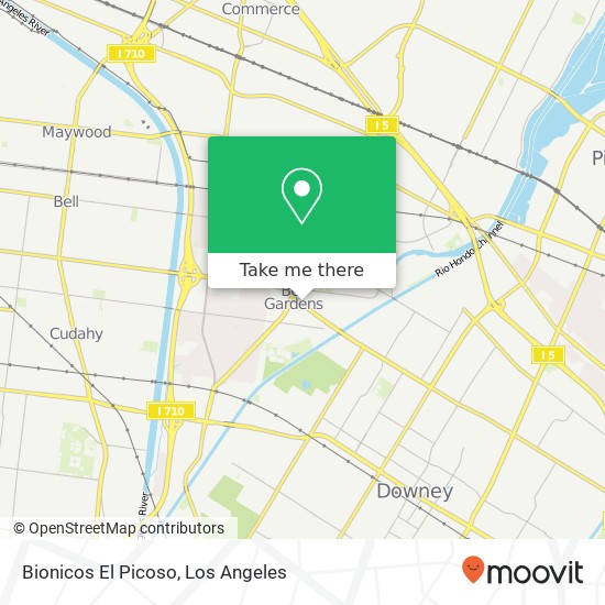 Mapa de Bionicos El Picoso, 6393 Florence Ave Bell Gardens, CA 90201