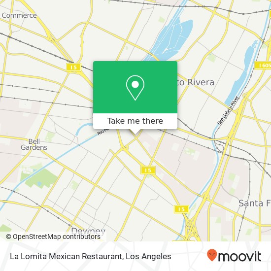 Mapa de La Lomita Mexican Restaurant, 8139 Telegraph Rd Pico Rivera, CA 90660