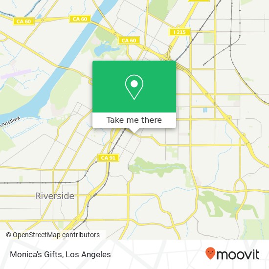Mapa de Monica's Gifts, 2880 14th St Riverside, CA 92507