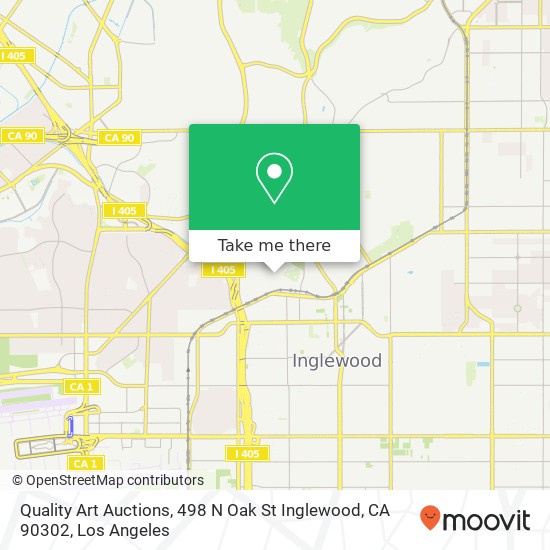 Mapa de Quality Art Auctions, 498 N Oak St Inglewood, CA 90302