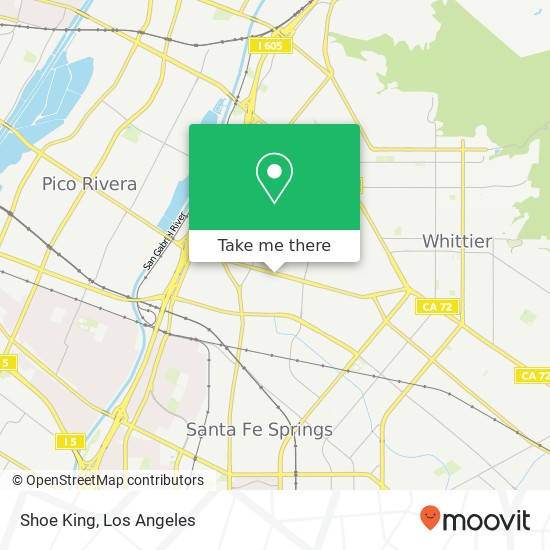 Mapa de Shoe King, 11606 Washington Blvd Whittier, CA 90606