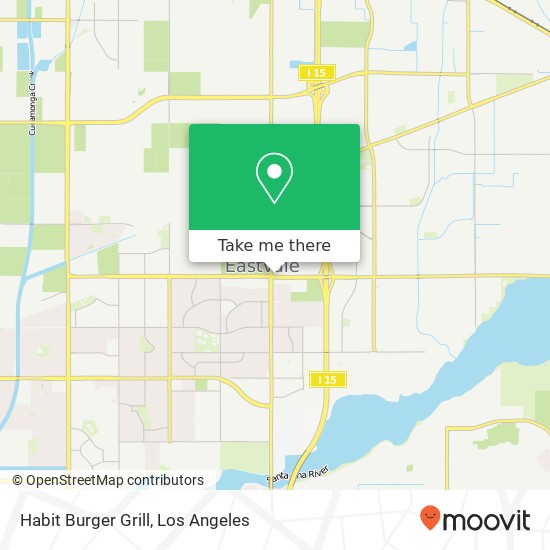 Mapa de Habit Burger Grill, 12569 Limonite Ave Eastvale, CA 91752