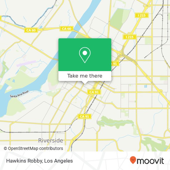 Mapa de Hawkins Robby, 4129 Main St Riverside, CA 92501