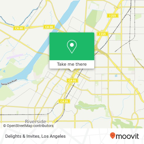 Mapa de Delights & Invites, 3850 Lemon St Riverside, CA 92501