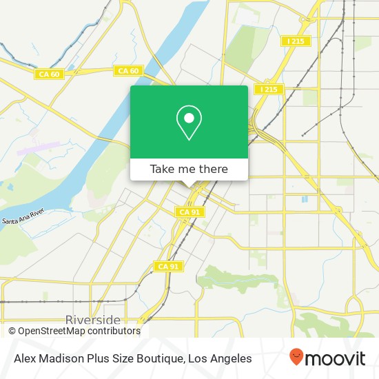 Mapa de Alex Madison Plus Size Boutique, 3498 University Ave Riverside, CA 92501