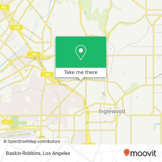 Mapa de Baskin-Robbins, 6843 La Tijera Blvd Los Angeles, CA 90045