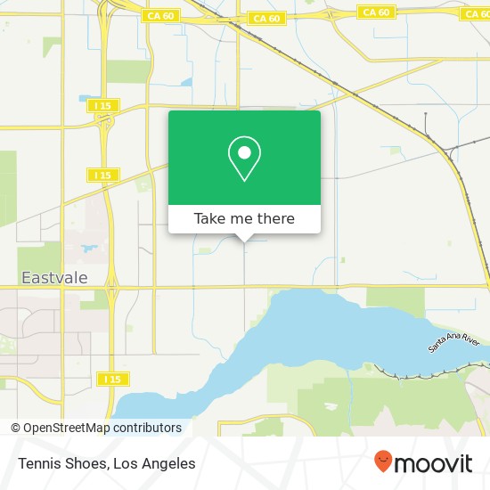 Mapa de Tennis Shoes, 5850 Etiwanda Ave Mira Loma, CA 91752