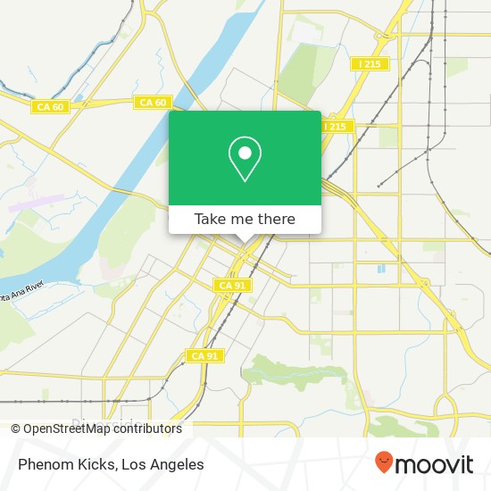 Mapa de Phenom Kicks, 3600 Lime St Riverside, CA 92501
