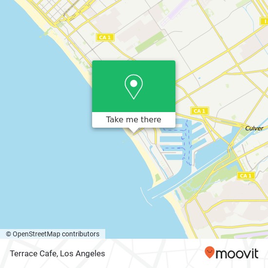 Mapa de Terrace Cafe, 7 Washington Blvd Marina del Rey, CA 90292