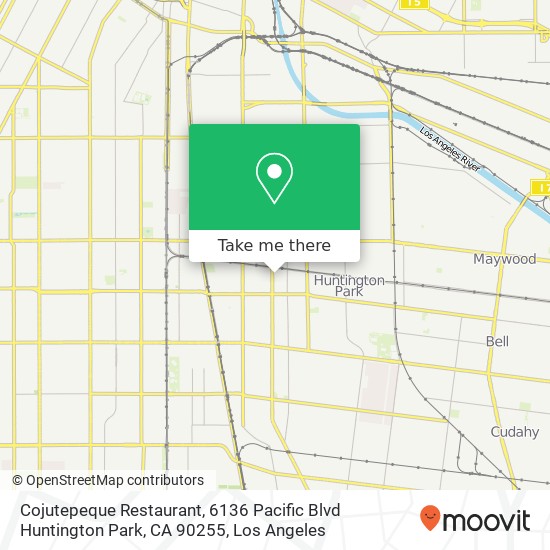 Mapa de Cojutepeque Restaurant, 6136 Pacific Blvd Huntington Park, CA 90255