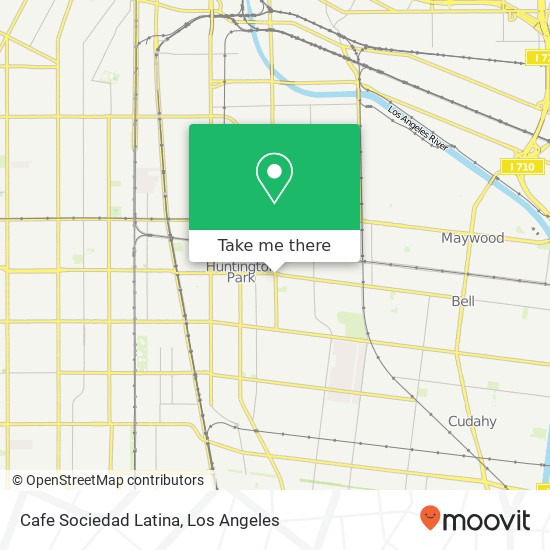 Mapa de Cafe Sociedad Latina, Miles Ave Huntington Park, CA 90255