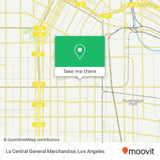 Mapa de La Central General Merchandise, 5504 S Central Ave Los Angeles, CA 90011