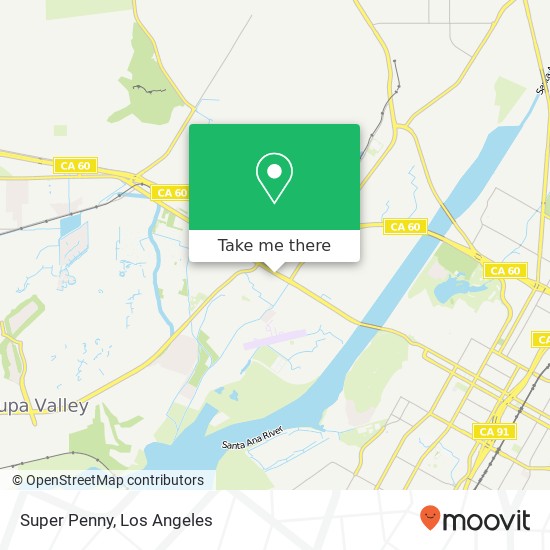 Mapa de Super Penny, 5694 Mission Blvd Jurupa Valley, CA 92509