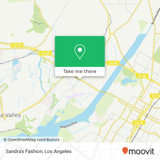 Mapa de Sandra's Fashion, 5582 Mission Blvd Riverside, CA 92509