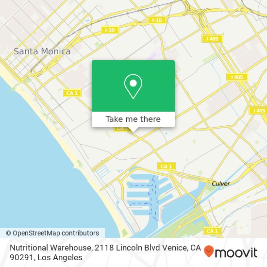 Nutritional Warehouse, 2118 Lincoln Blvd Venice, CA 90291 map