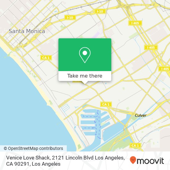 Venice Love Shack, 2121 Lincoln Blvd Los Angeles, CA 90291 map