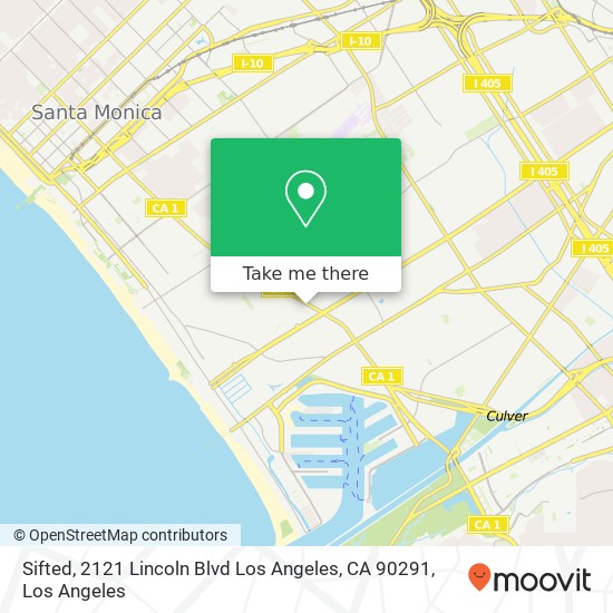 Mapa de Sifted, 2121 Lincoln Blvd Los Angeles, CA 90291