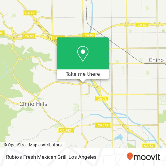 Mapa de Rubio's Fresh Mexican Grill, 3330 Grand Ave Chino Hills, CA 91709