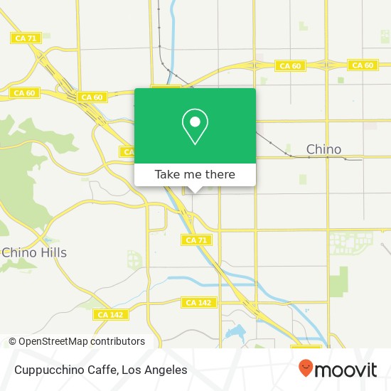 Mapa de Cuppucchino Caffe, 3833 Schaefer Ave Chino, CA 91710