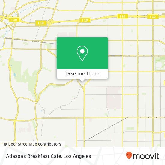 Mapa de Adassa's Breakfast Cafe, 4305 Degnan Blvd Los Angeles, CA 90008