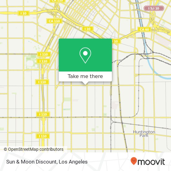 Mapa de Sun & Moon Discount, 1038 E Vernon Ave Los Angeles, CA 90011