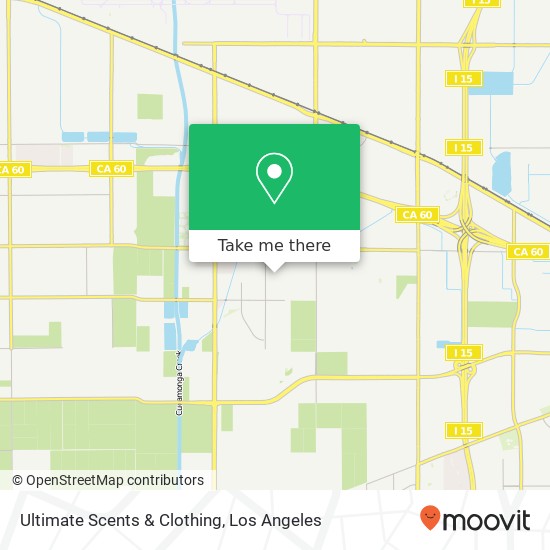 Mapa de Ultimate Scents & Clothing, 3211 Rocky Ln Ontario, CA 91761