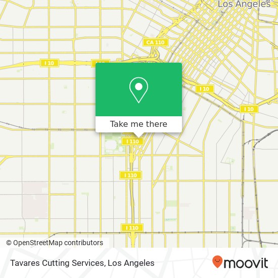 Mapa de Tavares Cutting Services, 3730 S Grand Ave Los Angeles, CA 90007