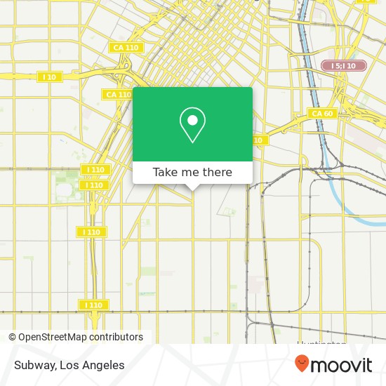 Mapa de Subway, 3300 S Central Ave Los Angeles, CA 90011