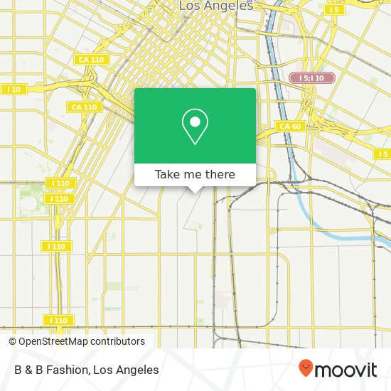 Mapa de B & B Fashion, 1427 E Adams Blvd Los Angeles, CA 90011