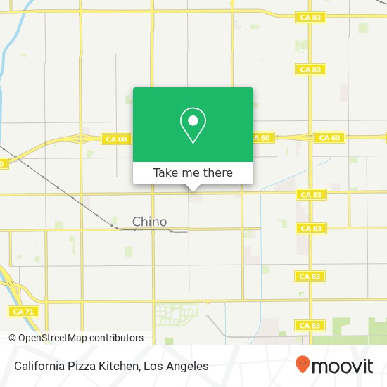 Mapa de California Pizza Kitchen, 5775 Riverside Dr Chino, CA 91710