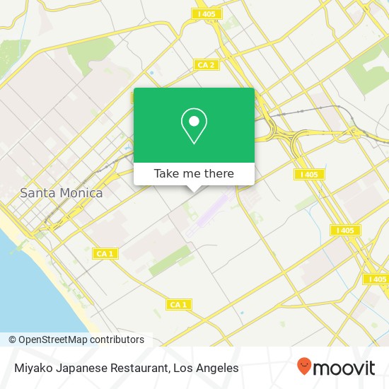 Mapa de Miyako Japanese Restaurant, 2829 Ocean Park Blvd Santa Monica, CA 90405