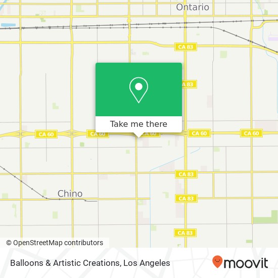 Mapa de Balloons & Artistic Creations, 12345 Mountain Ave Chino, CA 91710